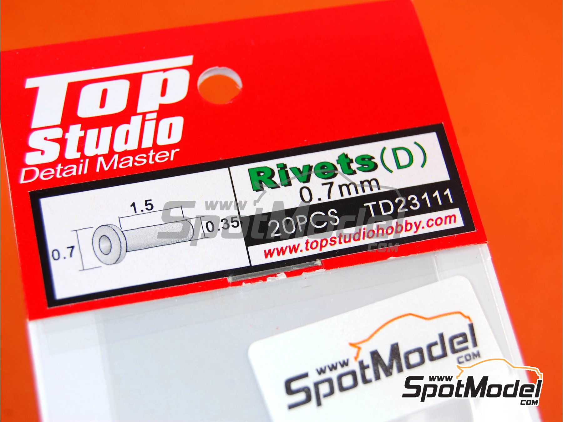 Top Studio TD23111 Rivets 0.7mm rivets 20 units (ref. TD23111